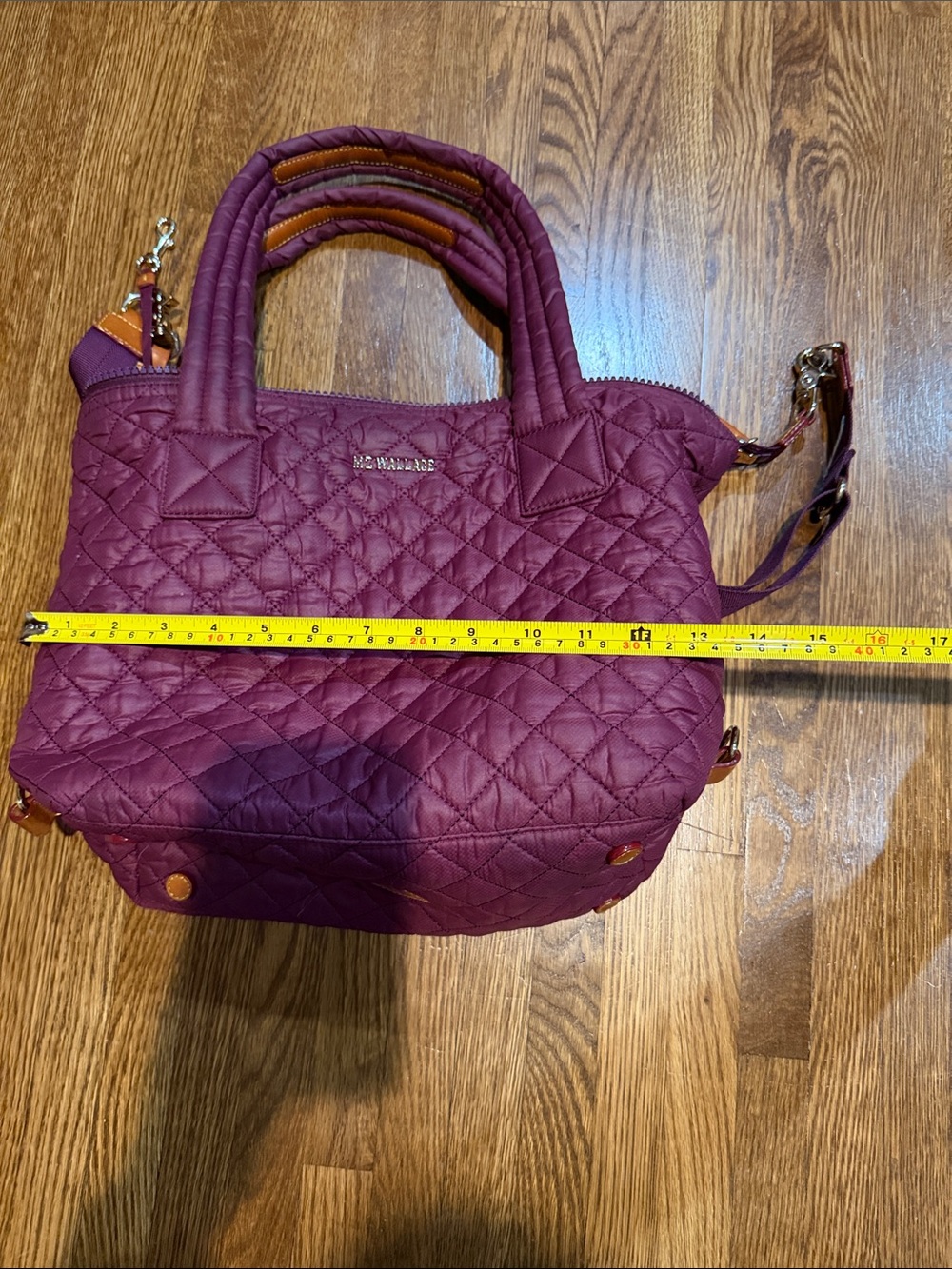 MZ Wallace Nylon Quilted Women's Tote Bag - Plum - Picture 4 of 6
